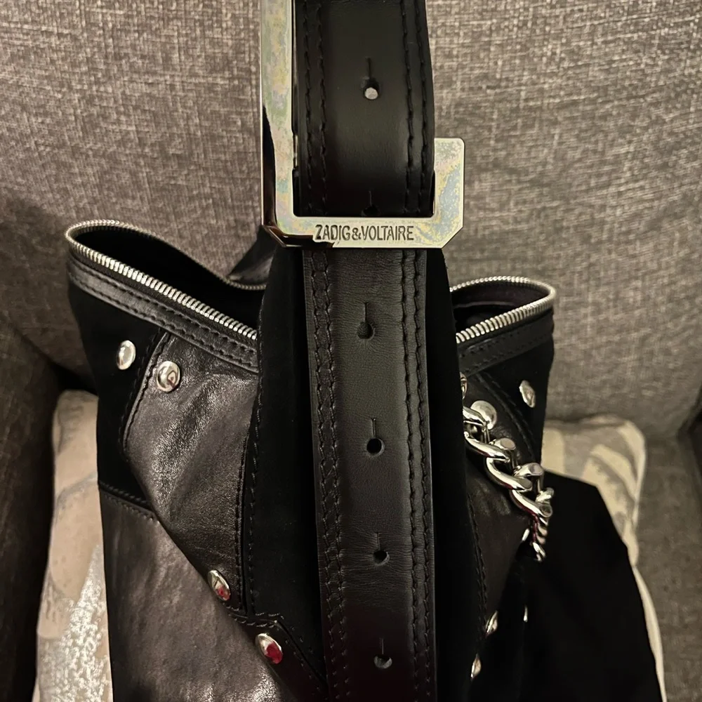 Zadig & Voltaire Black Shoulder Bag with Silver Accents - Picture 5 of 10